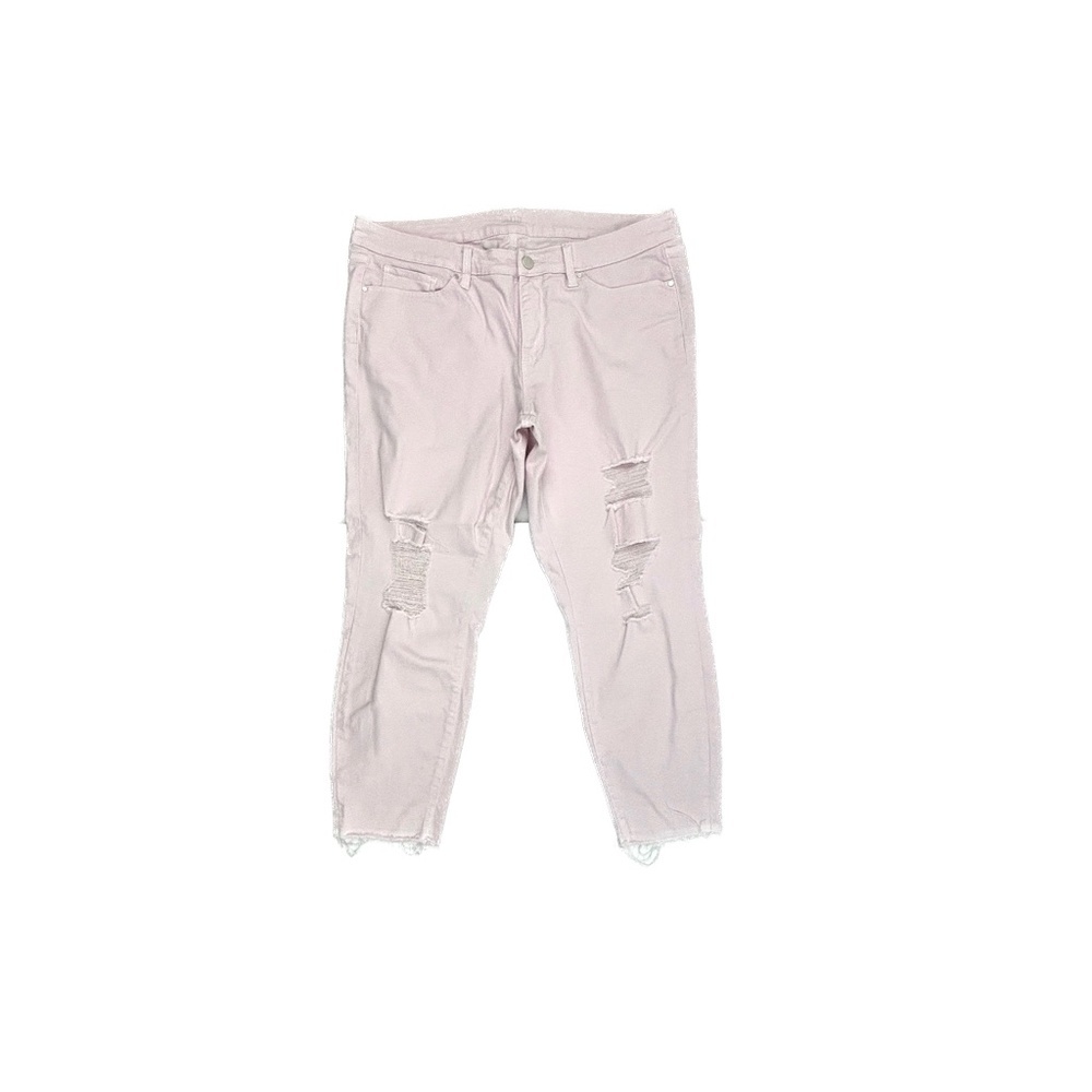 Ana Skinny Ankle Distressed Raw Hem Women's size 16 Light Pink Denim Jeans